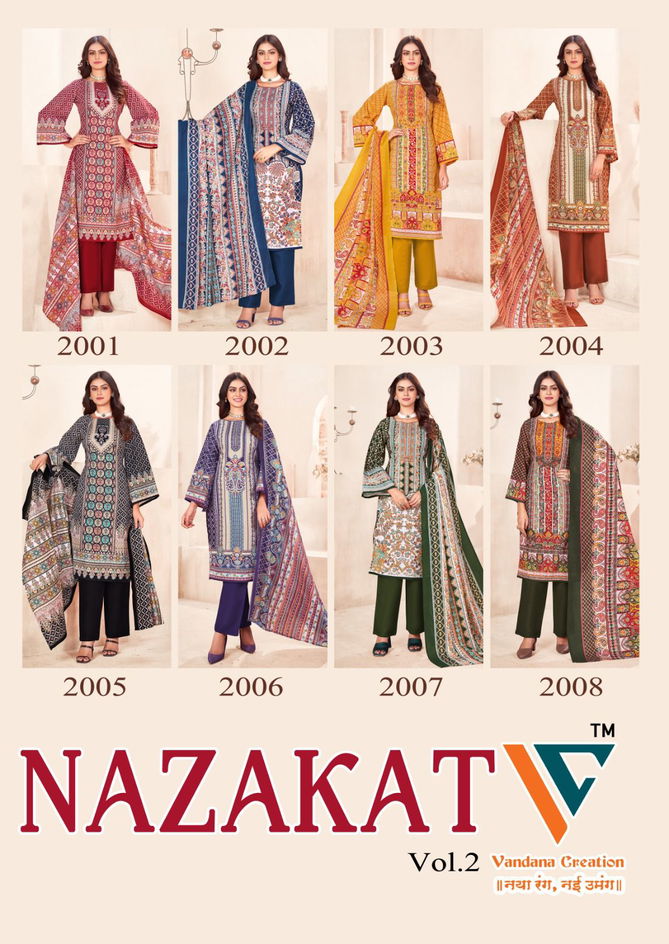 Nazakat 2 By Vandana C Pakistani Print Cotton Dress Material Wholesale Price In Surat
